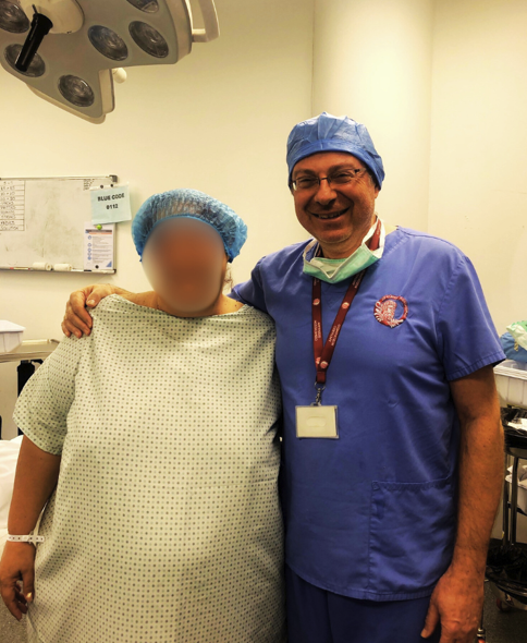 Dr pedonomou with patient blurred